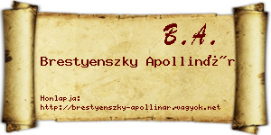 Brestyenszky Apollinár névjegykártya